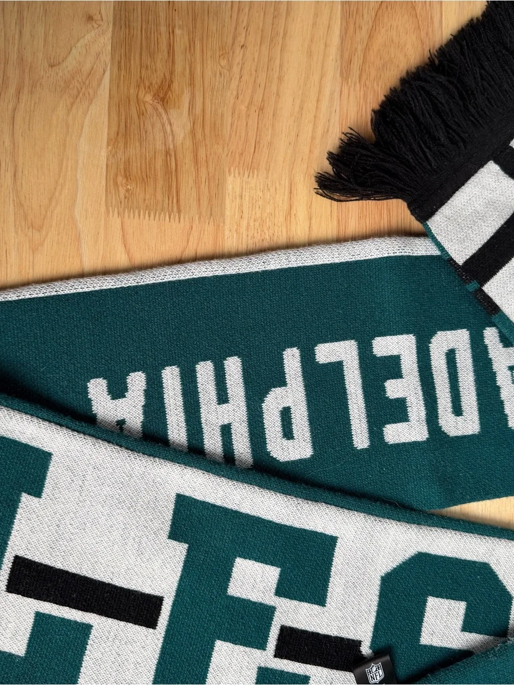 NFL Philadelphia Eagles Teal, White & Black Knit Scarf